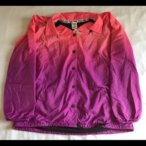 VS PINK lined ANORAK JACKET SNAP FRONT OMBRE Large
